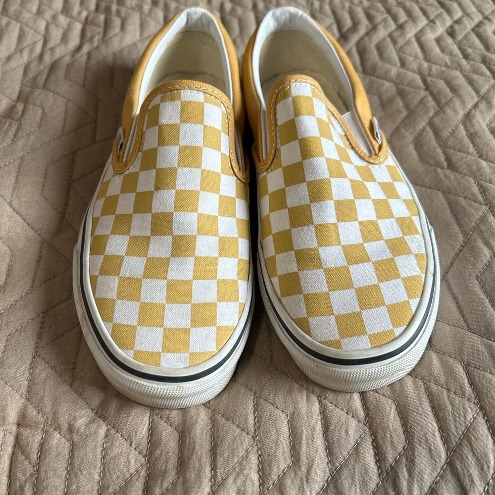 Vans Yellow Checkered Slip-On